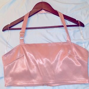 Stretchy satin crop top